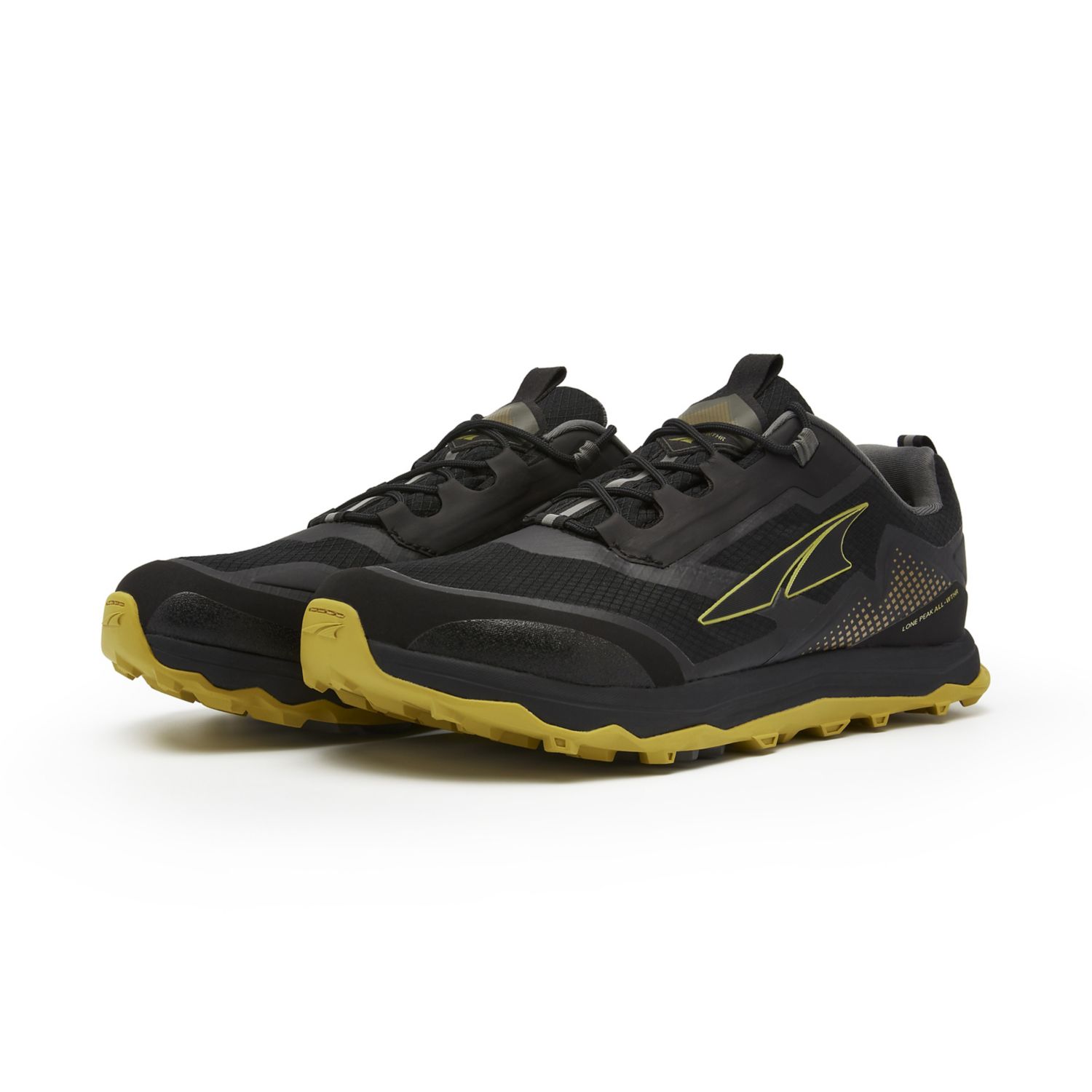 Altra Lone Peak All-wthr Low Men's Trail Running Shoes Black / Yellow | South Africa-36147589